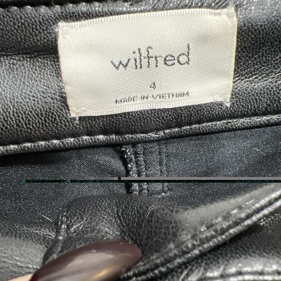 Aritzia Wilfred The Melina Black Faux Leather Pants Womens Size 4 - Picture 8 of 11